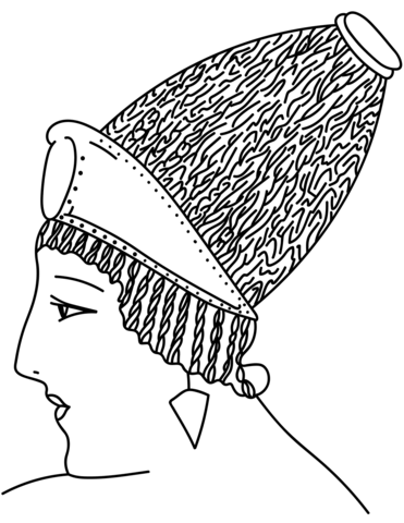 Roman Headdress Coloring Page